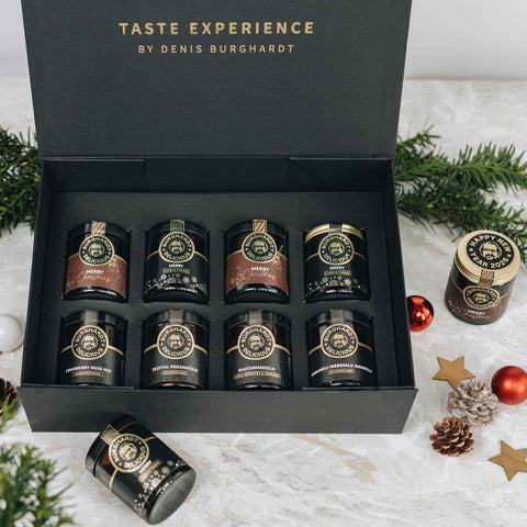 Weihnachts Geschenkbox Grande Genuss (8 Glasdosen)