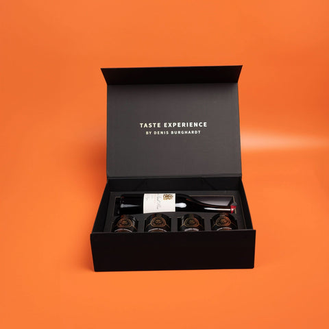 Valentinstag Geschenkbox Gourmet & Wein Genuss (4 Glasdosen & Wein) - Burghardt Delicious
