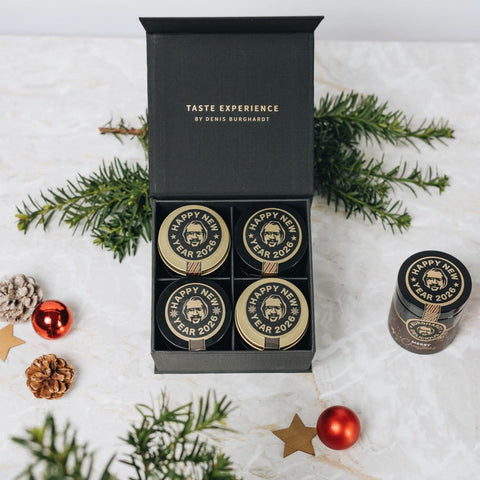 Weihnachts Geschenkbox Quartett Genuss (4 Glasdosen) - Burghardt Delicious